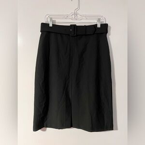 Banana Republic Women’s Belted Skirt, Back Zipper, Blk, Front Slit, Size 8, NWT